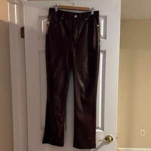 Express Women's Dark Brown  Faux Leather Jeans